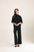 بنطلون واسع بخصر مطاطي