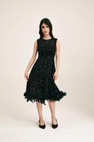 فستان ترتر بحواف ريش