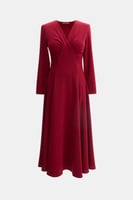 فستان ميدي بتفاصيل مزمومة