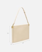 شنطة نسائية من الجلد بلون بيج