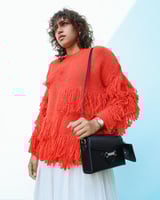 ‎ شنطة نسائية إمزوري جلد بلون أسود