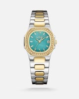 ‎ ساعة نسائية زايروس بسير ستيل بلون فضي وذهبي