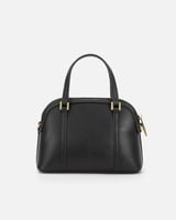 شنطة نسائية من الجلد بتصميم مميز بلون أسود