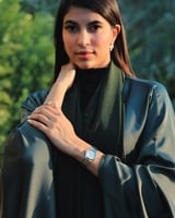 ‎ ساعة نسائية ستيل باللون الذهبي والفضي