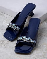 حذاء نسائي زايروس بكعب باللون الأزرق