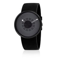 ساعة رجالية بسير من الربل باللون الأسود