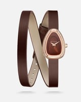ساعة نسائية جلد باللون البني الفي اند كو