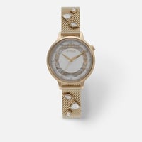 ‎ ساعة زايروس النسائية بسوار شبكي باللون الذهبي |...