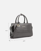 شنطة نسائية إمزوري جلد بلون رمادي