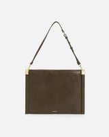 شنطة نسائية من الجلد بلون بني