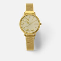 ‎ ساعة زايروس النسائية بسوار شبكي باللون الذهبي |...