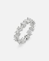 ‎ خاتم نسائي بتصميم متفرد بلون فضي