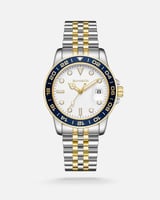 ‎ ساعة رجالية ستيل بلون ذهبي وفضي