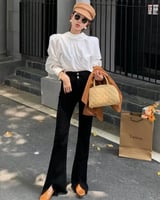 ‎ بنطلون جينز نسائي الفي اند كو بلون أسود