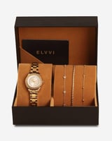 طقم هدايا نسائي الفي اند كو بلون ذهبي