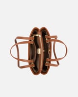 شنطة نسائية من الجلد كلاسيك بلون بني