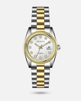 ‎ ساعة رجالية ستيل بلون ذهبي وفضي