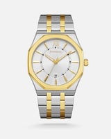 ‎ ساعة رجالية ستيل بلون ذهبي وفضي