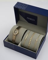 هدية نسائية فينشي ساعة واساور باللون الذهبي