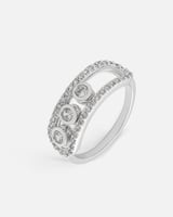 ‎ خاتم نسائي بتصميم كلاسيك بلون فضي