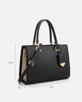 شنطة نسائية جلد بلون أسود وبني