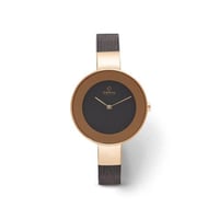 ساعة نسائية بسير شبكي ستيل بلون ذهبي