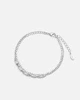 ‎ اسوارة نسائية بتصميم مميز بلون فضي | ZJB142F1103