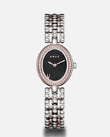 ساعة نسائية آن بلون فضي وروز قولد