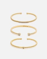 ‎ طقم اساور نسائي بتصميم متفرد بلون ذهبي | ZJS048L...