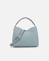 شنطة نسائية من الجلد بتصميم مميز بلون أزرق