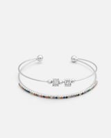 ‎ اسوارة نسائية بتصميم كلاسيك بلون فضي