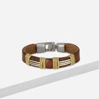 اسوارة رجالية من الجلد بلون بني