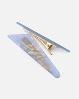 مشبك معدني للشعر بحلي دائرية بلون أزرق