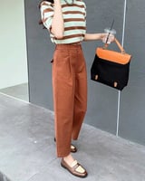 ‎ بنطلون نسائي الفي اند كو بتصميم أنيق بلون بني