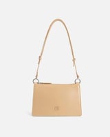 شنطة نسائية آن من الجلد بلون بني