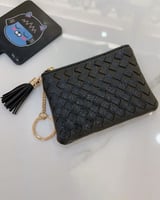 ‎ محفظة نسائية من الجلد بلون أسود