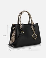 ‎ شنطة نسائية من الجلد بلون أسود