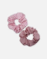 ربطات شعر قماشية بتصميم عملي بلون وردي