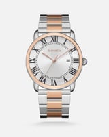 ساعة رجالية الفي اند كو باللون الفضي والروز قولد