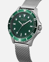 ‎ ساعة رجالية بسير شبكي رمادي