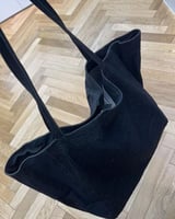 ‎ شنطة نسائية من القماش بلون أسود | MLH028F02