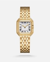 ساعة نسائية الفي اند كو بمينا مربع بلون ذهبي