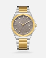 ‎ ساعة رجالية ستيل بلون فضي وذهبي