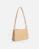 شنطة نسائية آن من الجلد بلون بني