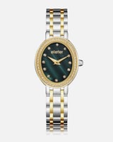 ‎ ساعة نسائيه بسير ستيل باللون الفضي والذهبي | TOA...