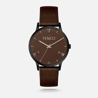 ‎ ساعه فينشي الرجاليه جلد بلون بني | FAL013M020707