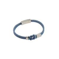 اسوارة رجالية من الجلد بلون أزرق و رمادي