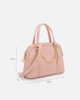 شنطة نسائية من الجلد بتصميم مميز بلون وردي