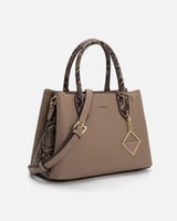 ‎ شنطة نسائية من الجلد بلون بني