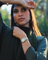 ‎ ساعة نسائية ستيل باللون الذهبي والفضي